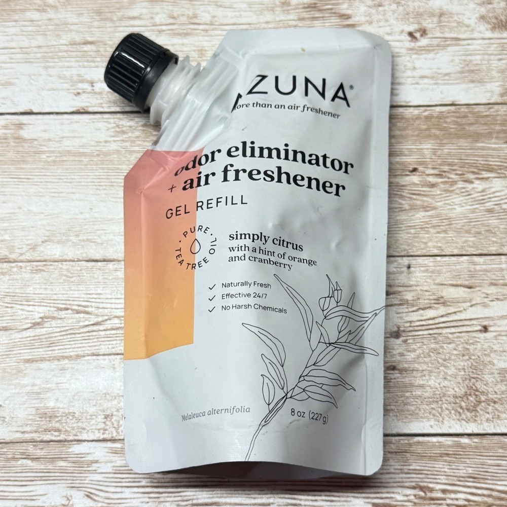 Azuna Odor Eliminator Air Freshener Gel Refill 12 oz Tea Tree Simply Citrus